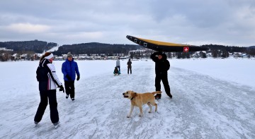 nafukovací wing křídlo na brusle, lyže a snowboard