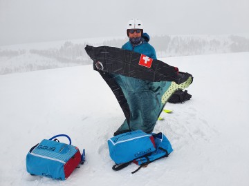 nafukovací wing křídlo na brusle, lyže a snowboard