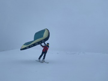 nafukovací wing křídlo na brusle, lyže a snowboard